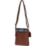 Ashwood Leather & Harris Tweed® Cloth Twist Lock Crossbody Bag Tan/Mcload: TW-31-02-TM