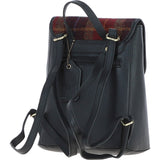 Ashwood Leather & Harris Tweed® Cloth Compact Backpack Black/Green/Red: TW-65-07-BR