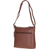 Versatile Leather Shoulder Bag Cognac: Bondoran