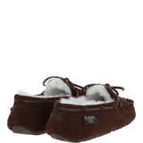 Women's Classic  Suede Sheepskin Moccasin Slippers Brown: LADIES MOCCASSINS