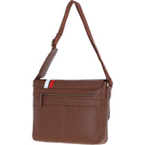 Gabicci Leather Messenger Bag with Striped Detail Tan: GB-64951