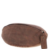 Ashwood Leather Rugby Ball Washbag Brown: Q-40