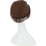Ladies Luxury Leather And Sheepskin Hat Tobacco : KB-496