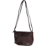 Leather Flap-Over Crossbody Bag Brown: Violet