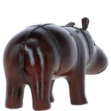 Handcrafted Leather Hippo Decorative Ornament Chestnut: lf-169