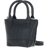 Ashwood Leather & Harris Tweed® Cloth Small Grab Bag Black/Green/Red: TW-63-07-BR