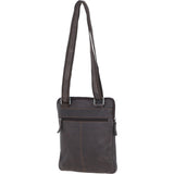 Real Leather Messenger Bag with Multiple Pockets Brown: MOSCOW