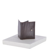 Vegetable Tanned Flip Side 6 card, ID & Coins Dual Bill fold Tab Leather Wallet Brown : 1246-VT