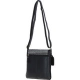 Ashwood Leather & Harris Tweed® Cloth Twist Lock Crossbody BagBlack/White: TW-31-012-BW