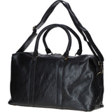 Large Leather Weekend Holdall Black: TL-009