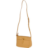 Small Compact Leather Crossbody Bag Yellow - 62662