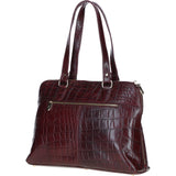 Women’s Large Croc Finish Leather Bag Bordo/croc: 22-064/R