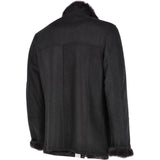 Leather Sheepskin Flying Jacket Black: Anton