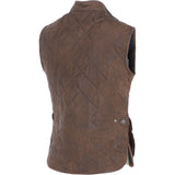Mens Diamond Quilted Leather Gilet Brown 27 : M-15 vest