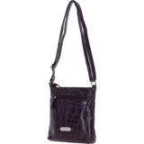 Ashwood Leather Croc-embossed Crossbody Bag for Woman Purple: 09-192