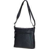 Versatile Leather Shoulder Bag Black: Bondoran
