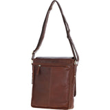 Classic A4 Leather Flap-Over Messenger Bag Chestnut: Q-43