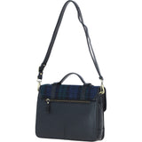 Ashwood Leather & Harris Tweed® Cloth Large Satchel Bag with Twist Lock Black/Watch: TW-35-03-BW