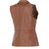 Women's  Leather Gilet Tan: FO-GILLET 1