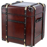 Luxury Handcrafted Leather Large Storage Trunk Chestnut: LF-152
