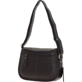 Elegant Ashwood Leather & Harris Tweed® Cloth Crossbody Bag Brown/Green: TW-27-09-BG
