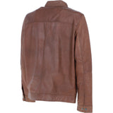 Ashwood Men’s Real Leather Jacket with Mandarin Collar and Zip Brown: NEW COOPER