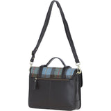 Ashwood Leather & Harris Tweed® Cloth Large Satchel Bag with Twist Lock Brown/Mcload: TW-35-01-BM
