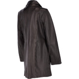 Womens Single Breasted Leather Coat Black/app: BIRMINGHAM