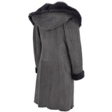 Toscana Longhaired Hooded Shearling Coat Grey: LP 26