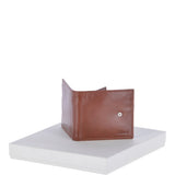 Vegetable Tanned 8 Card, ID & Coins & Zip Billfold Tab Leather Wallet Tan : 1258-VT