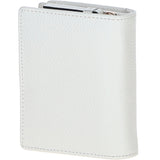 Ashwood Leather RFID Secure Wallet/Purse with Zip and Stud Closure White: X-30