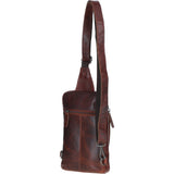 Leather Crossbody Sling Bag Cognac: FE-21