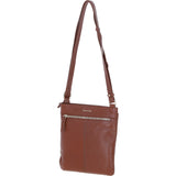 Ashwood Curve  Zip Top Leather Cross Body Bag 2 Tone Tan: 64640/curve