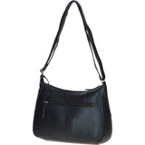 Leather Shoulder Bag with Zip & Magnetic Pocket Black: Meath