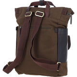 Fenland Canvas & Leather Backpack Brandy/green: FEN-755