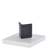 Cow Waxy Leather Classic 6 Card Bill-Fold  Wallet Black : 1556