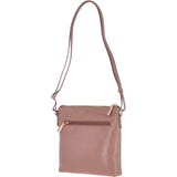 Small Zip Top Leather Crossbody Bag Lychee – 62675