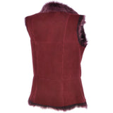 Reversible Toscana Suede Leather Gilet Burgandy: KB-42