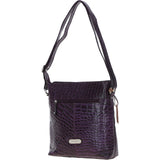 Ashwood Leather Croc-embossed Shoulder Bag for Woman Purple: 12088