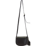 Ashwood Leather & Harris Tweed® Cloth Saddle Crossbody Bag with Twist Lock Brown/Green: TW-30-09-BG