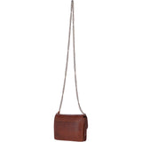 Vintage Mini Leather Cross Body Shoulder Bag With Chain Strap Honey  – G27