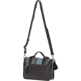 Ashwood Leather & Harris Tweed® Cloth Small Satchel Bag with Twist Lock Brown/Mcload: TW-33-01-BM
