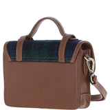 Ashwood Leather & Harris Tweed® Cloth Mini Satchel Bag with Twist Lock Tan/Watch: TW-32-04-TW