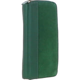 Ashwood 4 Card Zip Around Suede and Leather Purse Green: S-20