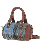 Ashwood Leather & Harris Tweed® Cloth X-Small Barrel Bag Tan/Mcload: TW-60-02-TM