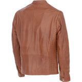 Ashwood Leather Mandarin Collar Men's Biker Jacket Tan: e-16110