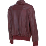 Men's Real Light Weight Leather Regular Fit Bomber Jacket Burgundy: G Bomber