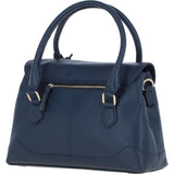 Premium Leather Shoulder Bag with Detachable Crossbody Strap Navy: Y-56
