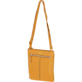 Ashwood Curve  Zip Top Leather Cross Body Bag Mustard: 64640/curve