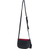 Ashwood Leather & Harris Tweed® Cloth Saddle Crossbody Bag with Twist Lock Navy/Pink: TW-30-06-NP